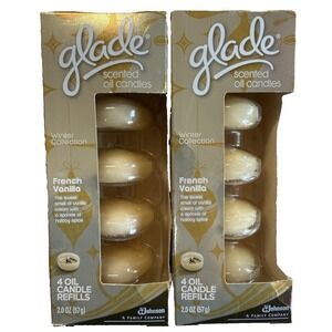 Glade Scented Oil Candle Refills French Vanilla 2 Boxes 4ct Each NIB HTF